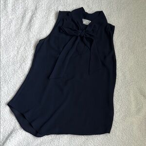 Elegant Navy Sleeveless Blouse